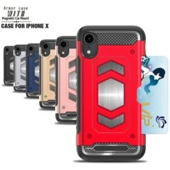 Coque Antichoc IPhone XR Avec Insert Carte Magnetic Rouge 13 Coque Antichoc IPhone XR Avec Insert Carte Magnetic Rouge -All For Phone Magasin coque iphone xr frac2103 5