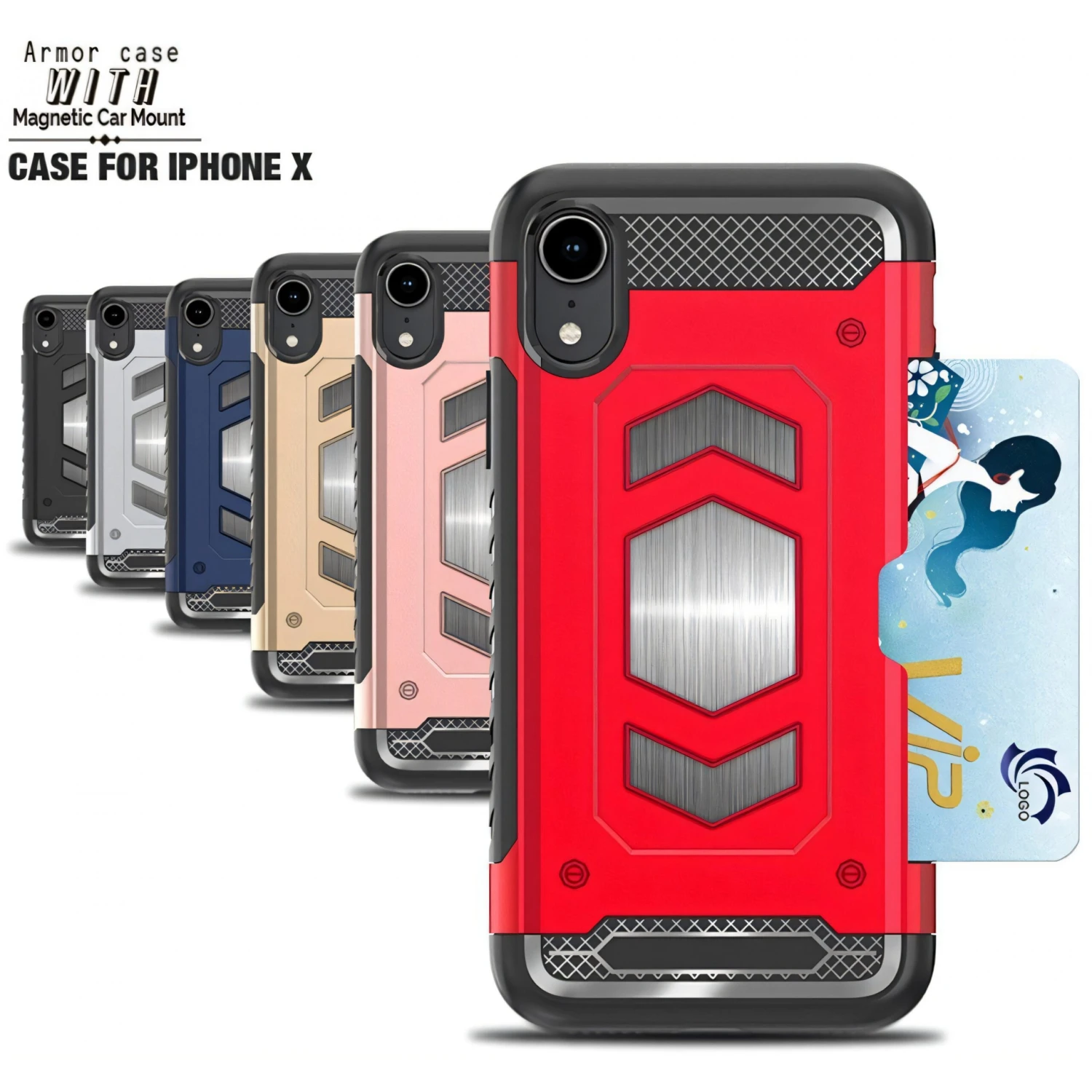 Coque Antichoc IPhone XR Avec Insert Carte Magnetic Rouge 8 Coque Antichoc IPhone XR Avec Insert Carte Magnetic Rouge – Image 6