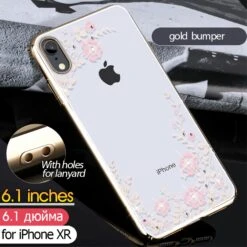 Coque Silicone IPhone XR Avec Pierres Swarovski Or -All For Phone Magasin coque iphone xr frac2709 1