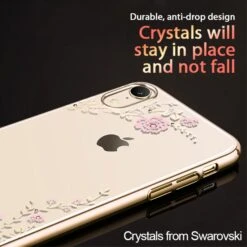 Coque Silicone IPhone XR Avec Pierres Swarovski Or -All For Phone Magasin coque iphone xr frac2709 3