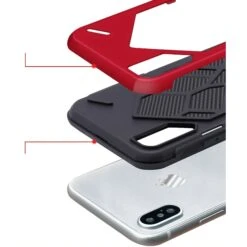 Coque IPhone XS Et IPhone X Antichoc Geometric Rouge -All For Phone Magasin coque iphone xs frac2065 5