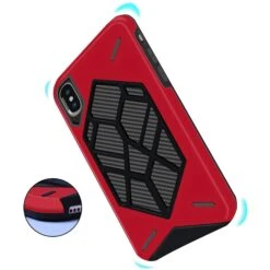 Coque IPhone XS Et IPhone X Antichoc Geometric Rouge -All For Phone Magasin coque iphone xs frac2065 6