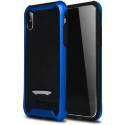 Coque Silicone IPhone XS Et IPhone X Hybride Antichocs Bleu