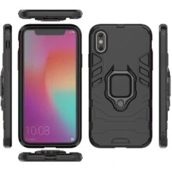 Coque IPhone XS Antichocs Hybride Avec Anneau Noir -All For Phone Magasin coque iphone xs frac2139 7
