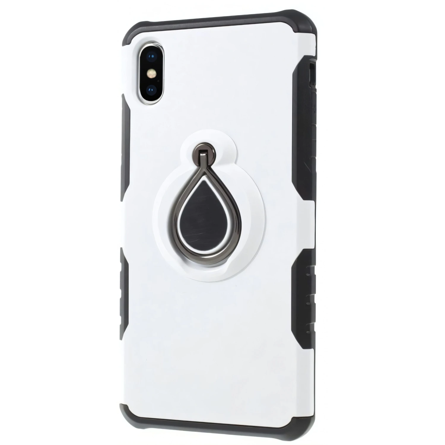 Coque IPhone XS Max Antichoc Avec Anneau Rotatif Blanc 4 Coque IPhone XS Max Antichoc Avec Anneau Rotatif Blanc – Image 2