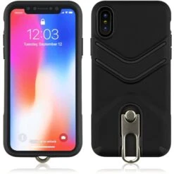 Coque Antichoc IPhone XS Max Avec Support En Metal Noir -All For Phone Magasin coque iphone xs max frac2113 2