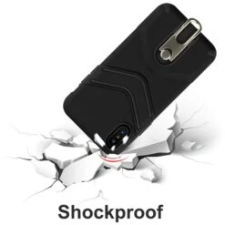 Coque Antichoc IPhone XS Max Avec Support En Metal Noir -All For Phone Magasin coque iphone xs max frac2113 7