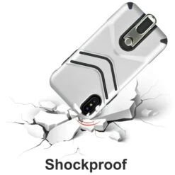 Coque Antichoc IPhone XS Max Avec Support En Metal Argent -All For Phone Magasin coque iphone xs max frac2114 6