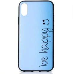 Coque Silicone IPhone XS Be Happy Bleu -All For Phone Magasin coque iphone xs max frac2122 1