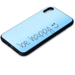 Coque Silicone IPhone XS Be Happy Bleu -All For Phone Magasin coque iphone xs max frac2122 2