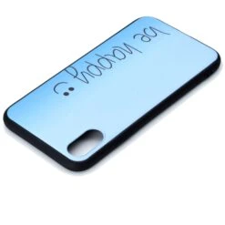 Coque Silicone IPhone XS Be Happy Bleu -All For Phone Magasin coque iphone xs max frac2122 3