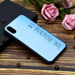 Coque Silicone IPhone XS Be Happy Bleu -All For Phone Magasin coque iphone xs max frac2122 5