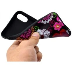 Coque Silicone IPhone XS Max Flowers Noir -All For Phone Magasin coque iphone xs max frac2123 4