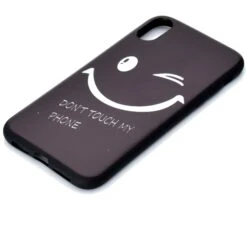 Coque Silicone IPhone XS Max Smiling Face Noir -All For Phone Magasin coque iphone xs max frac2126 2