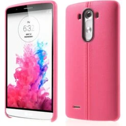 Coque LG G3 Silicone Aspect Cuir Rose