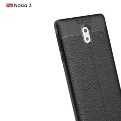 Coque Silicone Nokia 3 Aspect Cuir Noir -All For Phone Magasin coque nokia 3 frac3124 2