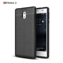 Coque Silicone Nokia 3 Aspect Cuir Noir