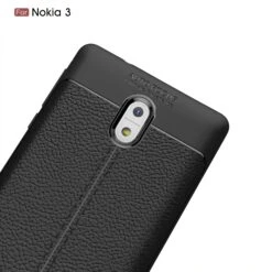 Coque Silicone Nokia 3 Aspect Cuir Noir -All For Phone Magasin coque nokia 3 frac3124 4