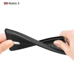 Coque Silicone Nokia 3 Aspect Cuir Noir -All For Phone Magasin coque nokia 3 frac3124 7