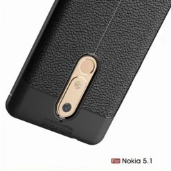Coque Silicone Nokia 5.1 Aspect Cuir Noir -All For Phone Magasin coque nokia 5 1 frac3161 11