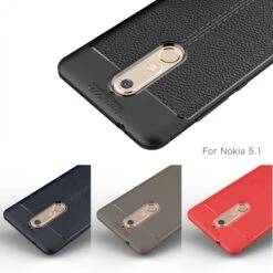 Coque Silicone Nokia 5.1 Aspect Cuir Noir -All For Phone Magasin coque nokia 5 1 frac3161 12
