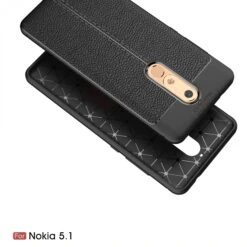 Coque Silicone Nokia 5.1 Aspect Cuir Noir -All For Phone Magasin coque nokia 5 1 frac3161 2