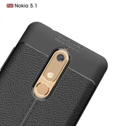 Coque Silicone Nokia 5.1 Aspect Cuir Noir -All For Phone Magasin coque nokia 5 1 frac3161 5