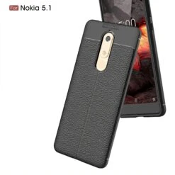 Coque Silicone Nokia 5.1 Aspect Cuir Noir -All For Phone Magasin coque nokia 5 1 frac3161 6