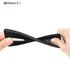 Coque Silicone Nokia 5.1 Aspect Cuir Noir -All For Phone Magasin coque nokia 5 1 frac3161 8