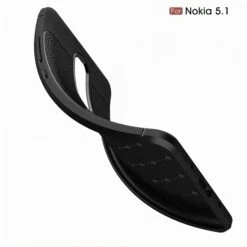 Coque Silicone Nokia 5.1 Aspect Cuir Noir -All For Phone Magasin coque nokia 5 1 frac3161 9