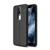 Coque Antichoc Silicone Nokia 5.1 Plus Et Nokia X5 Aspect Cuir Noir -All For Phone Magasin coque nokia 5 1 plus frac3167