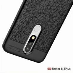 Coque Antichoc Silicone Nokia 5.1 Plus Et Nokia X5 Aspect Cuir Noir -All For Phone Magasin coque nokia 5 1 plus frac3167 11