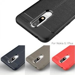 Coque Antichoc Silicone Nokia 5.1 Plus Et Nokia X5 Aspect Cuir Noir -All For Phone Magasin coque nokia 5 1 plus frac3167 12