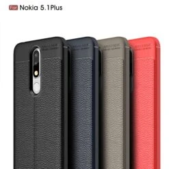 Coque Antichoc Silicone Nokia 5.1 Plus Et Nokia X5 Aspect Cuir Noir -All For Phone Magasin coque nokia 5 1 plus frac3167 13