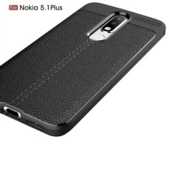 Coque Antichoc Silicone Nokia 5.1 Plus Et Nokia X5 Aspect Cuir Noir -All For Phone Magasin coque nokia 5 1 plus frac3167 4