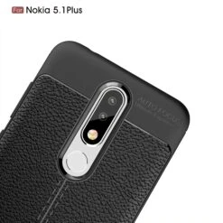 Coque Antichoc Silicone Nokia 5.1 Plus Et Nokia X5 Aspect Cuir Noir -All For Phone Magasin coque nokia 5 1 plus frac3167 5