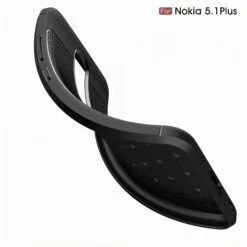Coque Antichoc Silicone Nokia 5.1 Plus Et Nokia X5 Aspect Cuir Noir -All For Phone Magasin coque nokia 5 1 plus frac3167 9