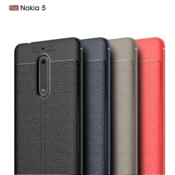Coque Silicone Nokia 5 Aspect Cuir Gris -All For Phone Magasin coque nokia 5 frac3129 2