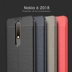 Coque Silicone Nokia 6.1 Aspect Cuir Noir -All For Phone Magasin coque nokia 6 1 frac3135 11