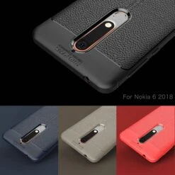 Coque Silicone Nokia 6.1 Aspect Cuir Noir -All For Phone Magasin coque nokia 6 1 frac3135 13