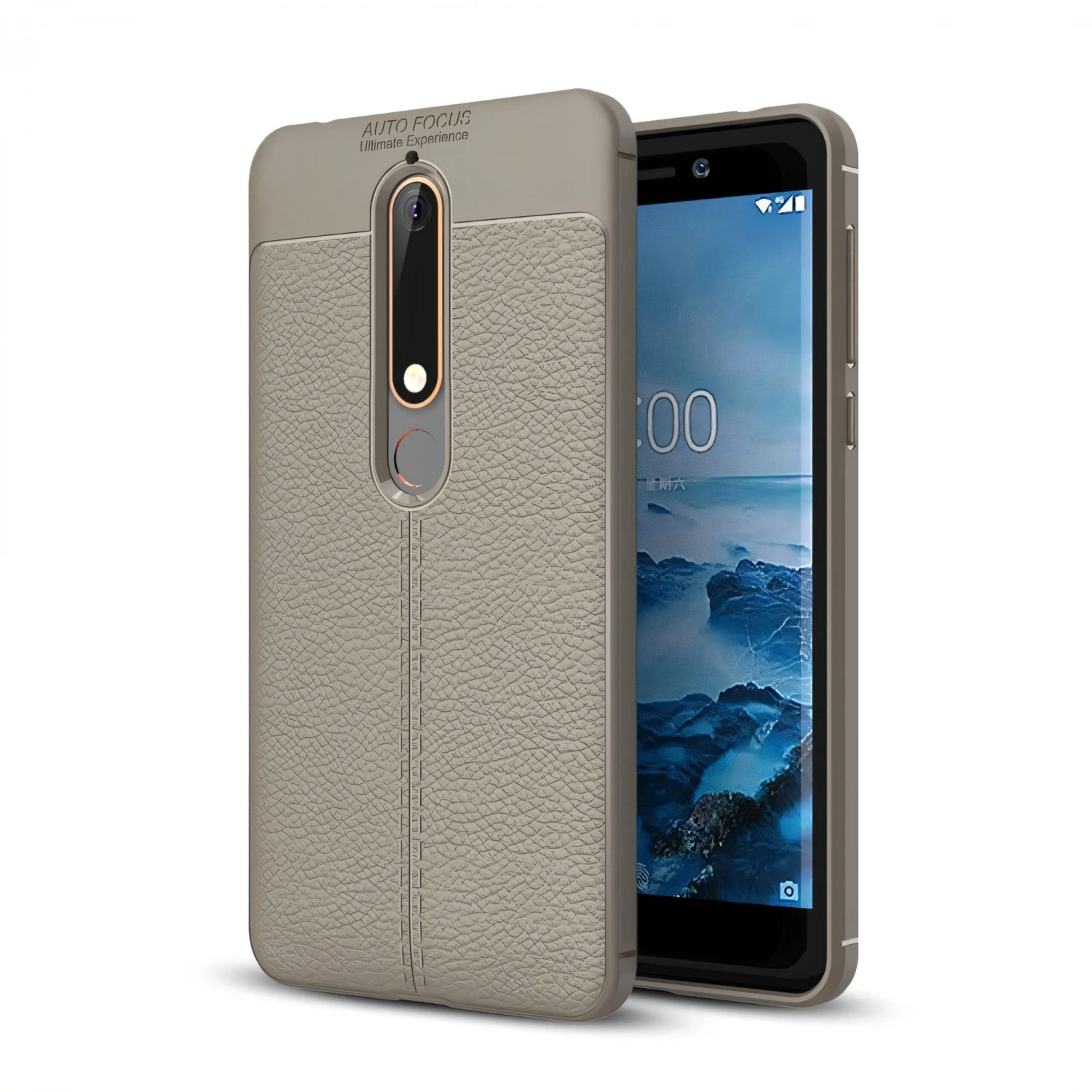 Coque Silicone Nokia 6.1 Aspect Cuir Gris 3 Coque Silicone Nokia 6.1 Aspect Cuir Gris