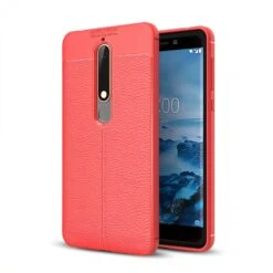 Coque Silicone Nokia 6.1 Aspect Cuir Orange