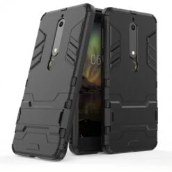 Coque Antichoc Nokia 6.1 Hybride Avec Support Noir