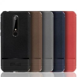 Coque Silicone Nokia 6.1 Style Cuir Brossé Noir -All For Phone Magasin coque nokia 6 1 frac3170 3