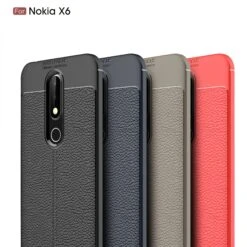 Coque Silicone Nokia 6.1 Plus Et Nokia X6 2018 Aspect Cuir Noir -All For Phone Magasin coque nokia 6 1 plus frac3152 13