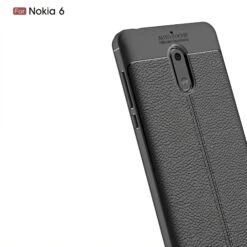 Coque Silicone Nokia 6 Aspect Cuir Noir -All For Phone Magasin coque nokia 6 frac3116 2