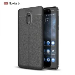 Coque Silicone Nokia 6 Aspect Cuir Noir