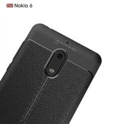 Coque Silicone Nokia 6 Aspect Cuir Noir -All For Phone Magasin coque nokia 6 frac3116 4