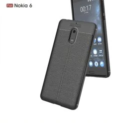 Coque Silicone Nokia 6 Aspect Cuir Noir -All For Phone Magasin coque nokia 6 frac3116 5