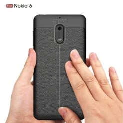 Coque Silicone Nokia 6 Aspect Cuir Noir -All For Phone Magasin coque nokia 6 frac3116 6